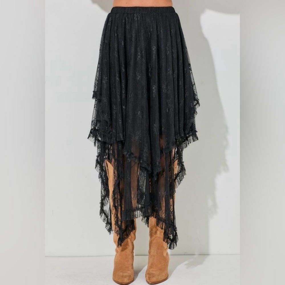 Elegant Black Lace Skirt